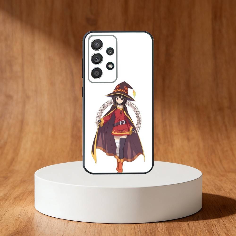 Megumin Anime K-KonoSubaS Phone Case For Samsung S25,S24,S21,S22,S23,S30,Ultra,S20,Plus,Fe,Note,10,9,5G Black Cover