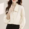 Women Blouses Shirts 2025 Spring Long Sleeve Women Blouse Shirt Turn Down Collar Apricot Chiffon Blouse Shirt Women Tops J833