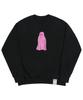 GRAVER [Unisex] Ghost Center Sweatshirt_Black/Pink Logo