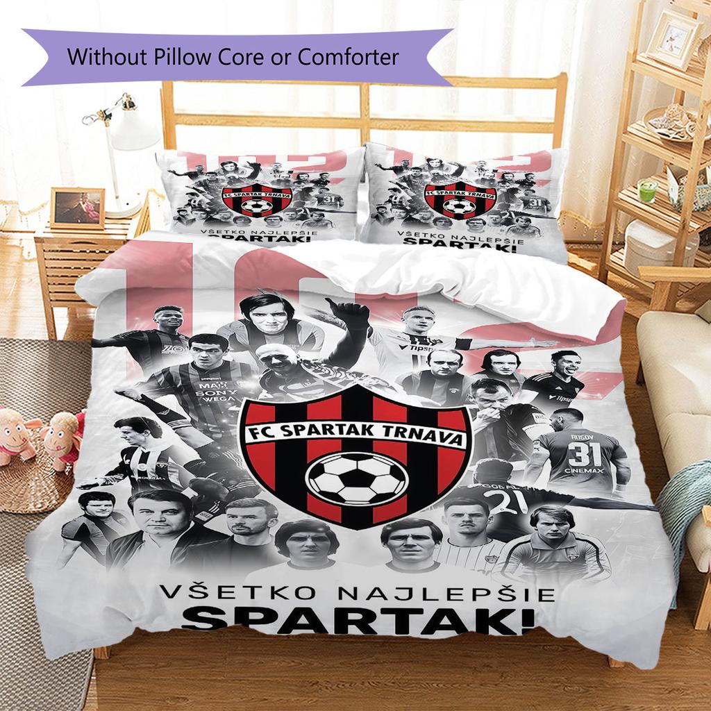 Literie Modèle FC Spartak Trnava, Ensemble Couette Housse de Couette Taie d'oreiller Cadeau d'Anniversaire pour la Maison(1 housse de couette + 2 taies d'oreiller, sans garniture.)