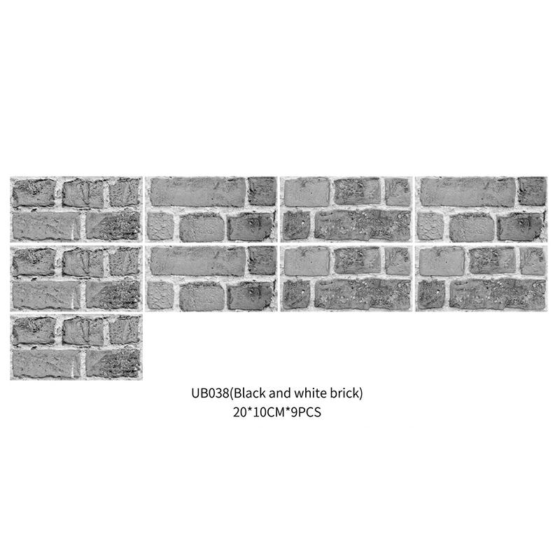 Buy 9Pcs Bathroom Wall Sticker Blue Grey Marble Bricks Wall Decals Wall