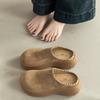 Simple and Comfortable Retro Girls Thick-soled Bag Head Drag Autumn Niche Outdoor Wear Fashion Casual Shoes Wedge Heel Bag Head Slippers