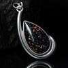 Natural Multicolor Opal 30.90 Ct 925 Sterling Silver Pear Cut Pendant CERTIFIED