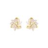 French Opal Floral Stud Earrings Minimalist Elegant High-End Jewelry for Women