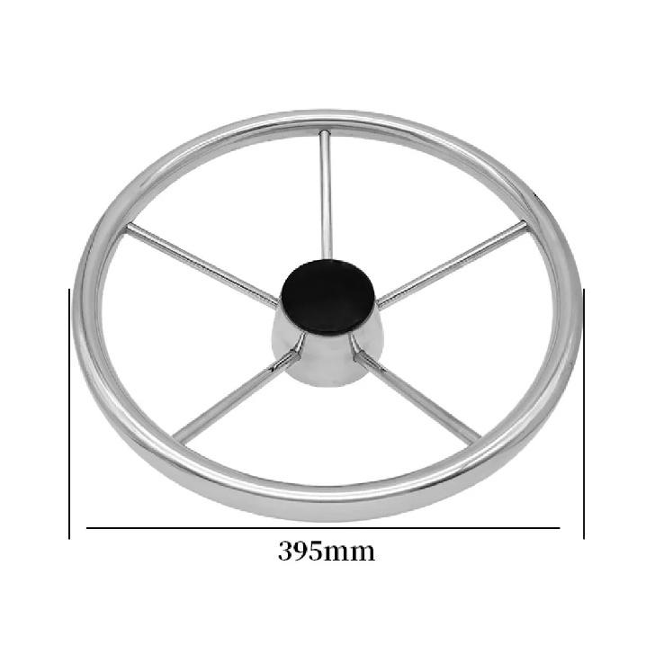 5 Spoke 15 inch Marine Stainless Steel Steering Wheel Marine Boat Yacht Steering Wheel With Control Knob Boat Accessories no knob