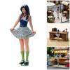 Cute Resin Miniature Girl Model In Bright Dress Perfect For Small Home Additions