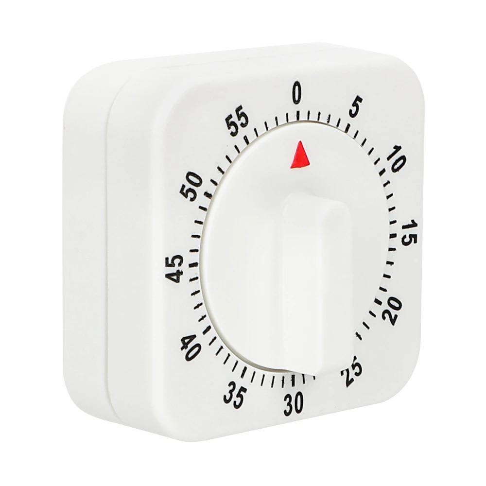 Kitchen Square Timer 60 Minute Simulated Mechanical Rotation Timer Reminder Kitchen Cooking Timer White
