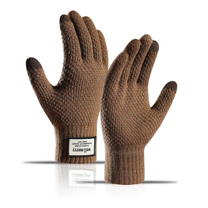 Winter Men Knitted Gloves Touchscreen High Quality Male Mitten Thicken Warm Wool Cashmere Solid Men Business Gloves Autumn