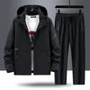 Mens Lightweight Hooded Outdoor Jacket Pants Set Hiking Trekking Fall Casual Sport Wear