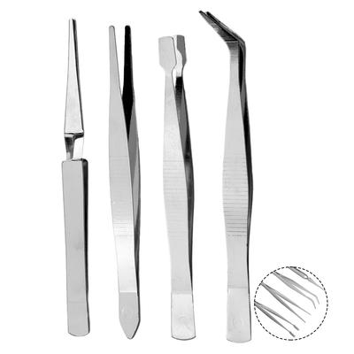 4 PEZZI Pinze Combinate Pinzette Riparazione Telefono Cellulare Argento