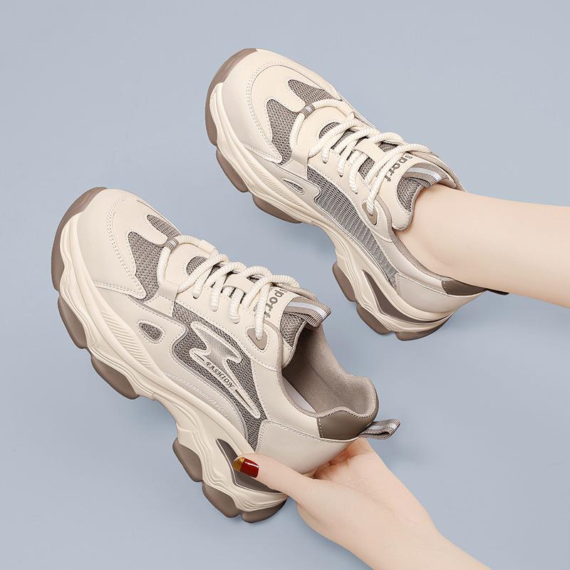 Sports shoes women's dad shoes women's spring and autumn new versatile thick-soled soft-soled heightening casual shoes women's shoes