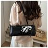 Simple Solid Color Pu Shoulder Bags for Women Sweet Bow Thread Design Ladies Underarm Bag Casual Versatile Female Pillow Handbag