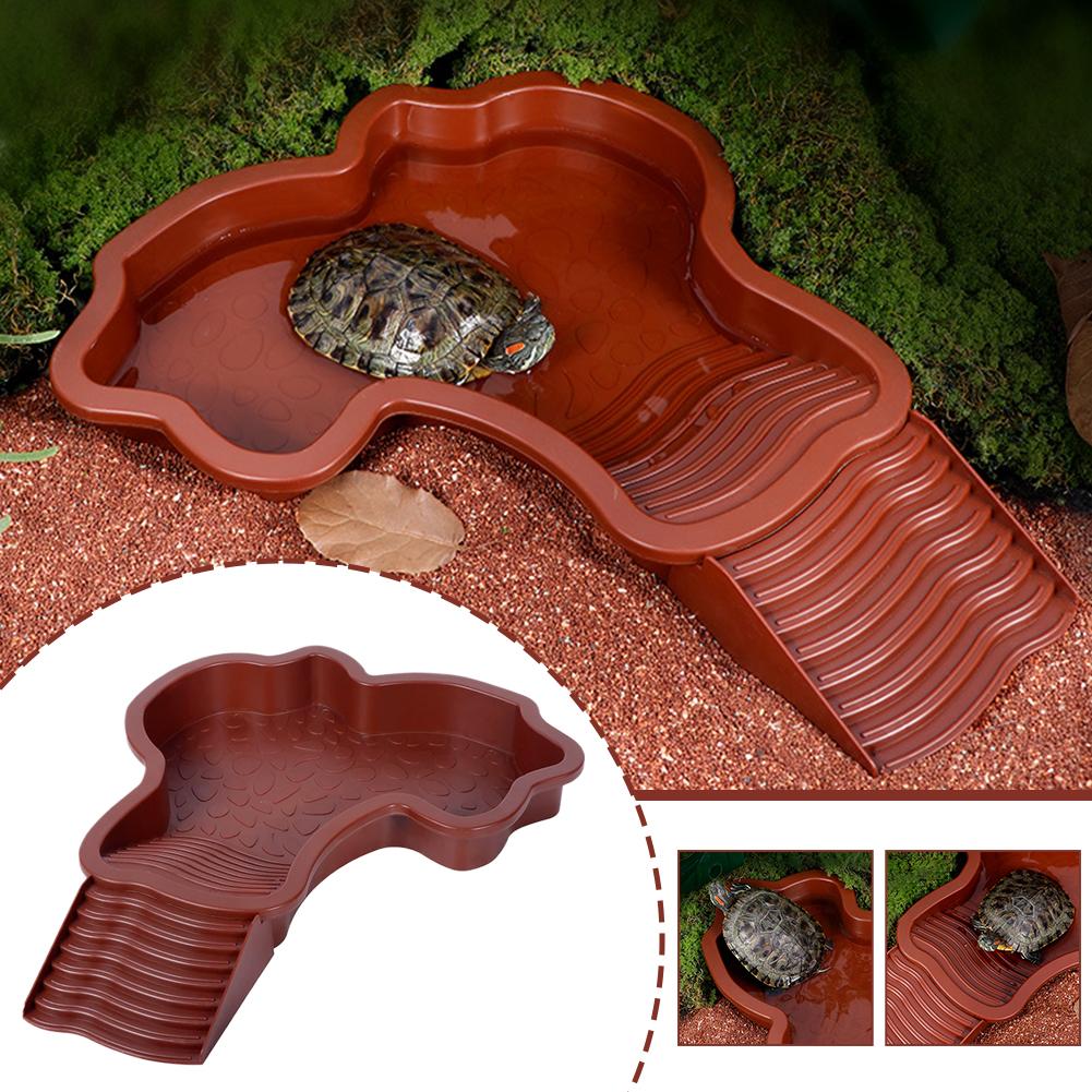 Schildkröten-Badebecken Freundliche Lebensumgebung Mit Stufen Für Reptilien Zum Ausruhen Und Baden Schildkröten-Futter Napf Reptilien-Badebecken L3T3