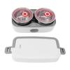 Electric Lunch Box 2 Compartment Fast Heating Stainless Steel Leak Proof Food Heater Warmer for