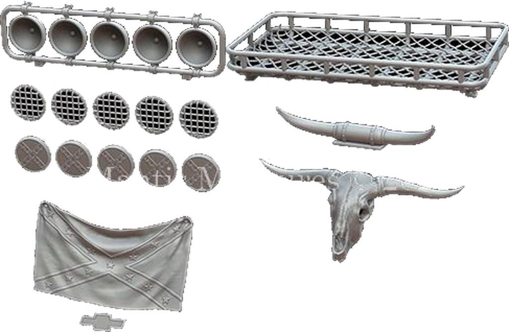 Mantis Miniatures Scale Modern American Civilian Pickup Truck Equipment Set AK Plastic Model Parts MAC62 1/35 (for Interactive) (Truck)