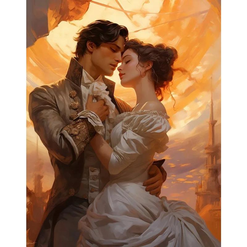 Vintage Romanticism Couple Painting Posters and Prints Canvas Printing Romantic Wall Art Picture for Living Room Home Decor Gift