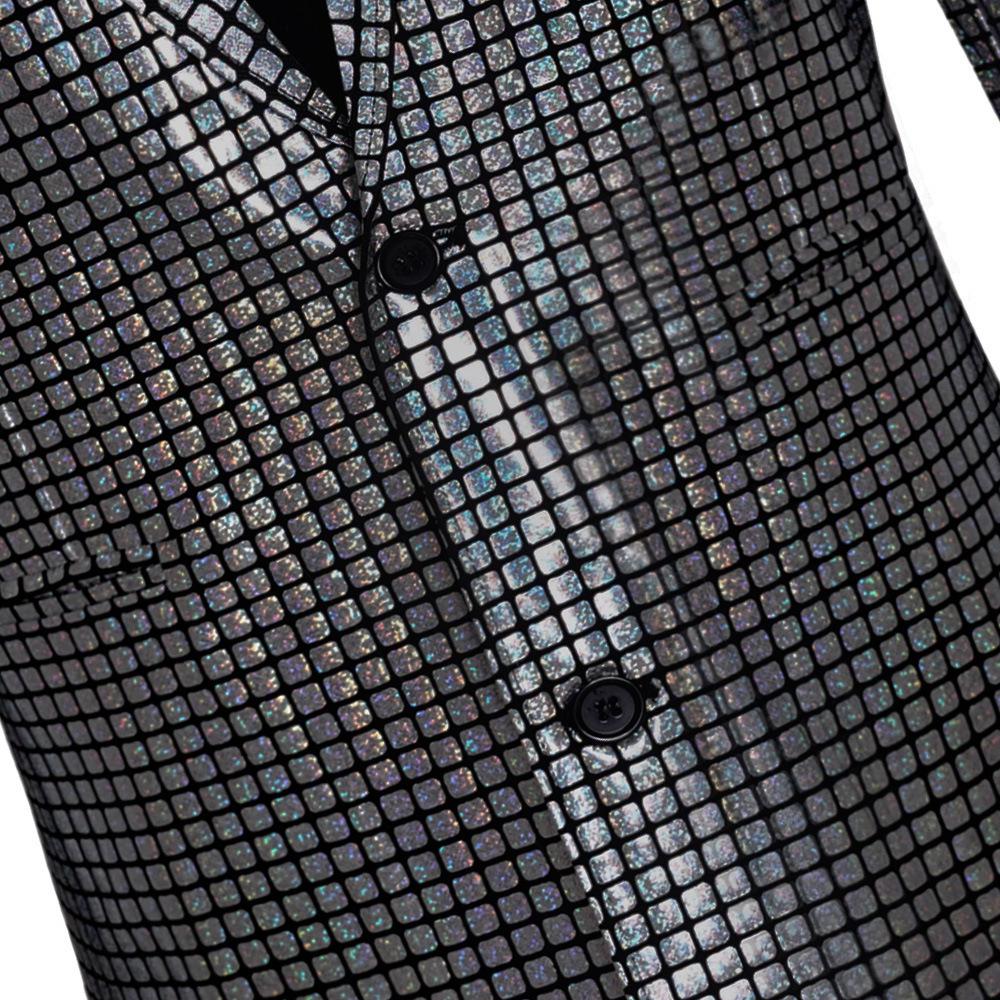 Men's European Plaid Nightclub Single-Breasted Suit Set
