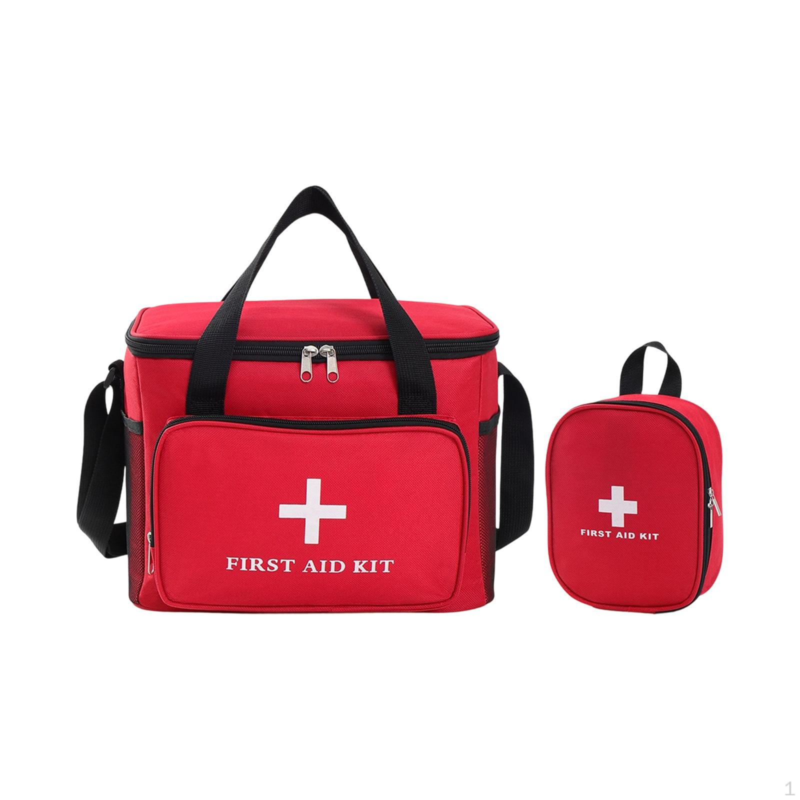 2 Pieces Empty First Aid Bag Emergency Responder Oxford Cloth Storage Portable Organizer Travel