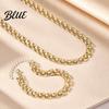 Fade Resistant Jewelry Set 2Pcs/Set Women Set Adjustable Length Cuban