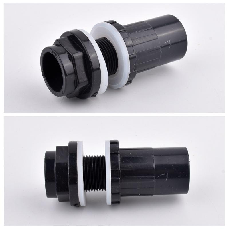 1Pc 20/25/32/40/50mm PVC Water Tank Connector, Thicken Fish Tank Drain Joint Aquarium Inlet Outlet Supply Pipe Joint Fittings