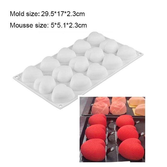 Silikonform Bakverk 3D Tårta Design Mini Cupcake Mousse Muffin Hjärta Bubbla Fyrkantig Bakform