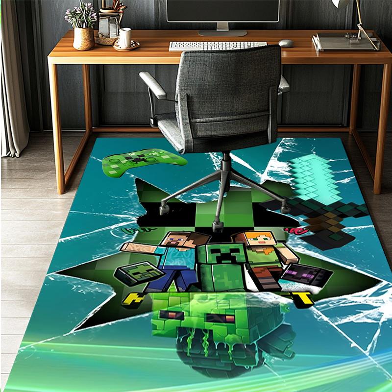 Tappeto con motivo Minecraft, Tappetino da interno/esterno, per Picnic, Sala giochi, Camera da letto, Ufficio, Soggiorno, Tappeto decorativo per la casa, Regalo di compleanno