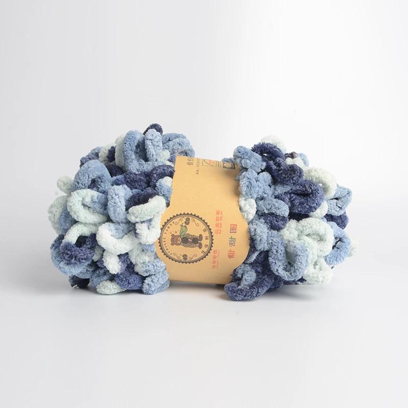 500g/Lot Hand Knitting Finger Loop Yarn Crochet Super Warm Puffy Circle Cotton Braided Rope Puffy Smart Polyester Sock Toy
