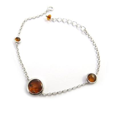 [N2520] - Silver Bracelet 'Inspiration' Amber Cognac (rhodium-plated) - 10 Mm