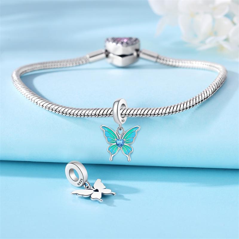 Authentic copper Bead Charms Pendant Christmas Penguin Lucky Feather Blue Sailboat Charm Bracelets Diy Jewellery Making