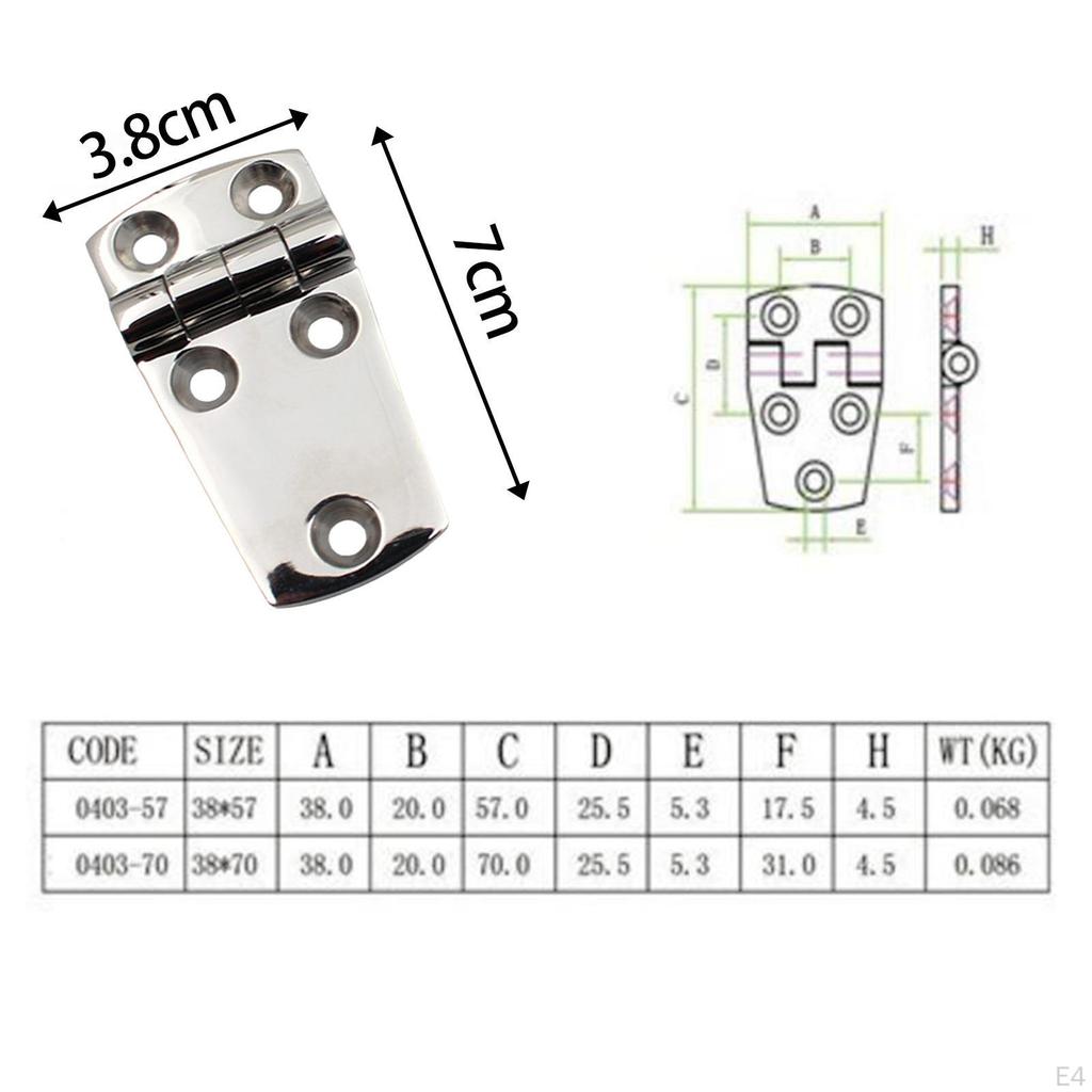 316 Stainless Steel Marine Hinge for RV And Yacht Deck, Heavy Duty Flush Mount
