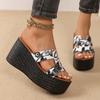 Mode 2024 Trend Sommer High Heel Damen Sandalen Große Größe Offene Zehen Strandschuhe Mode Bequeme Keilabsatz Pantoletten Slides Damen