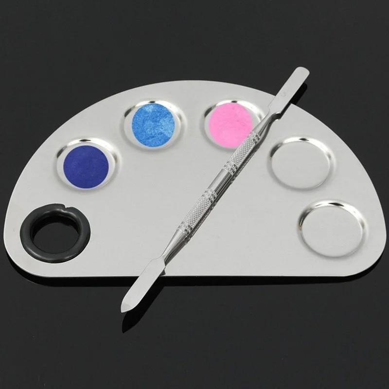 Stainless Steel Palette  Watercolor Paints Makeup Face Palette Spatula Foundation Mixing Paints Oil Paints Palette