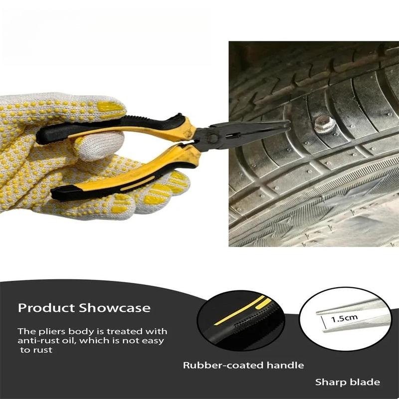 Multi-Vehicle Tire Repair Kit - Emergency Plug Tools for Car/Truck/Motorcycle Puncture Fixes