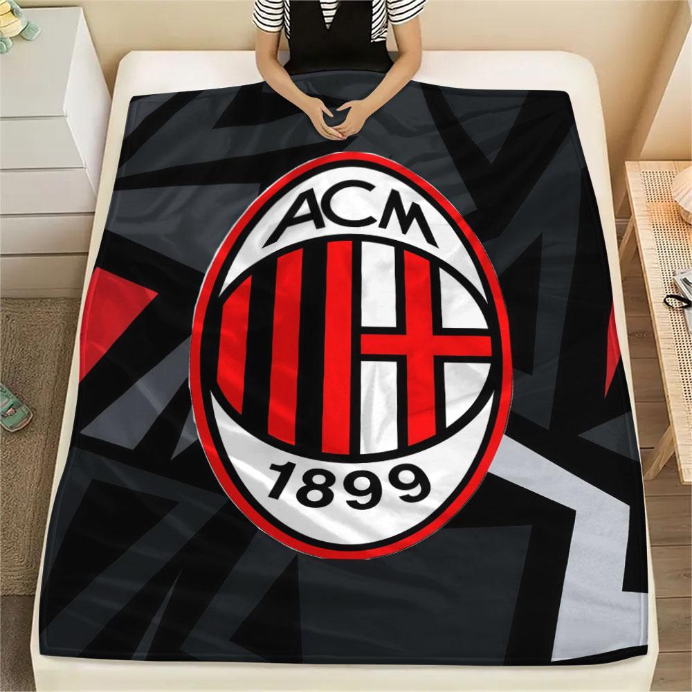 AC Milan Printed Flannel Blanket, Soft Throw for Bedroom Sofa, Washable, Fan Merchandise, Great Gift.