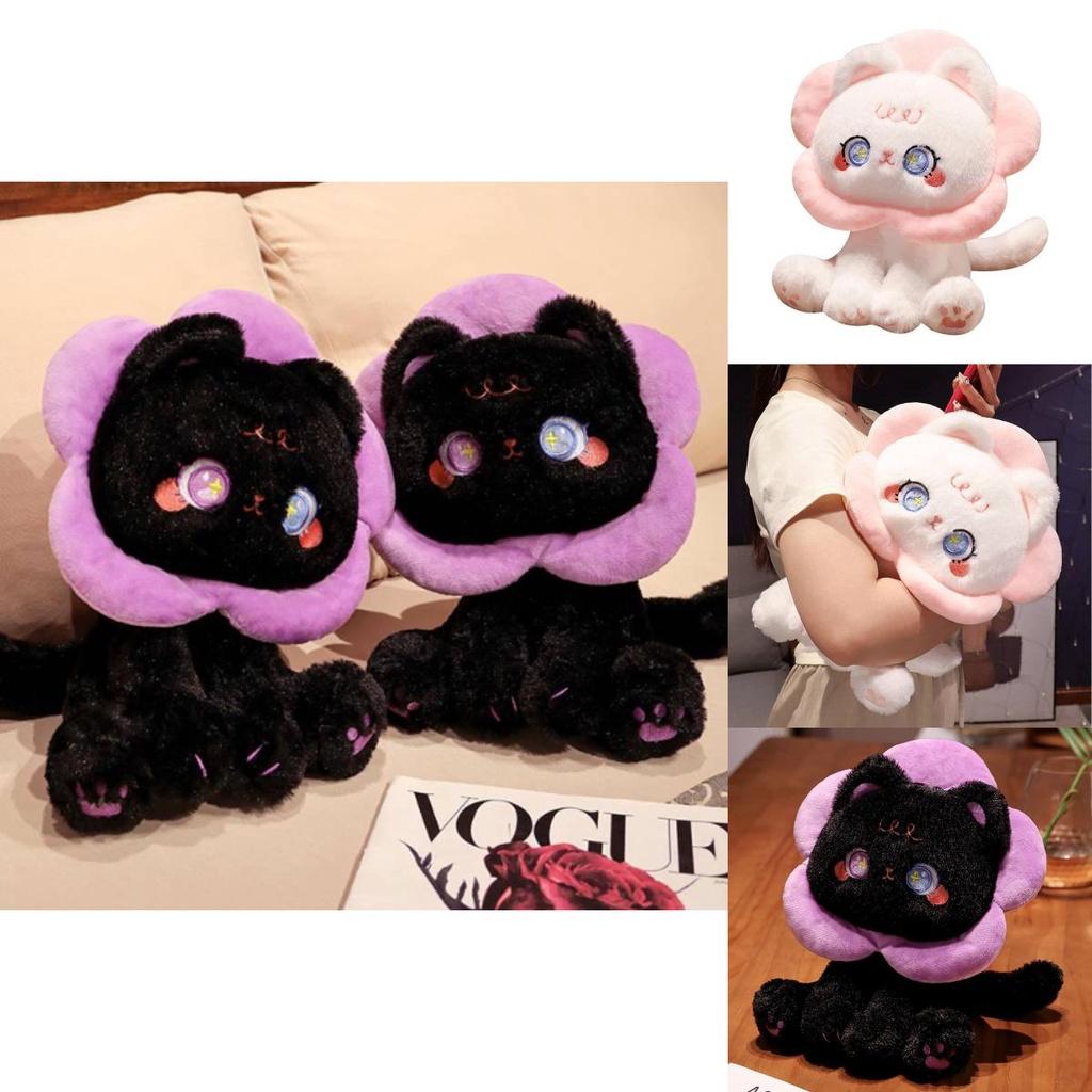 Cat Beauty Plush Toy Cute Cartoon Black And White Cat Perfect Gift For Girls