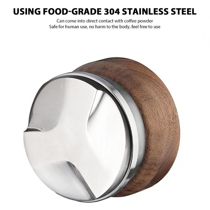 Professional 53MM Espresso Coffee Leveler Stainless Steel Construction Ergonomic Rosewood Grip Coffee Distributor Tool