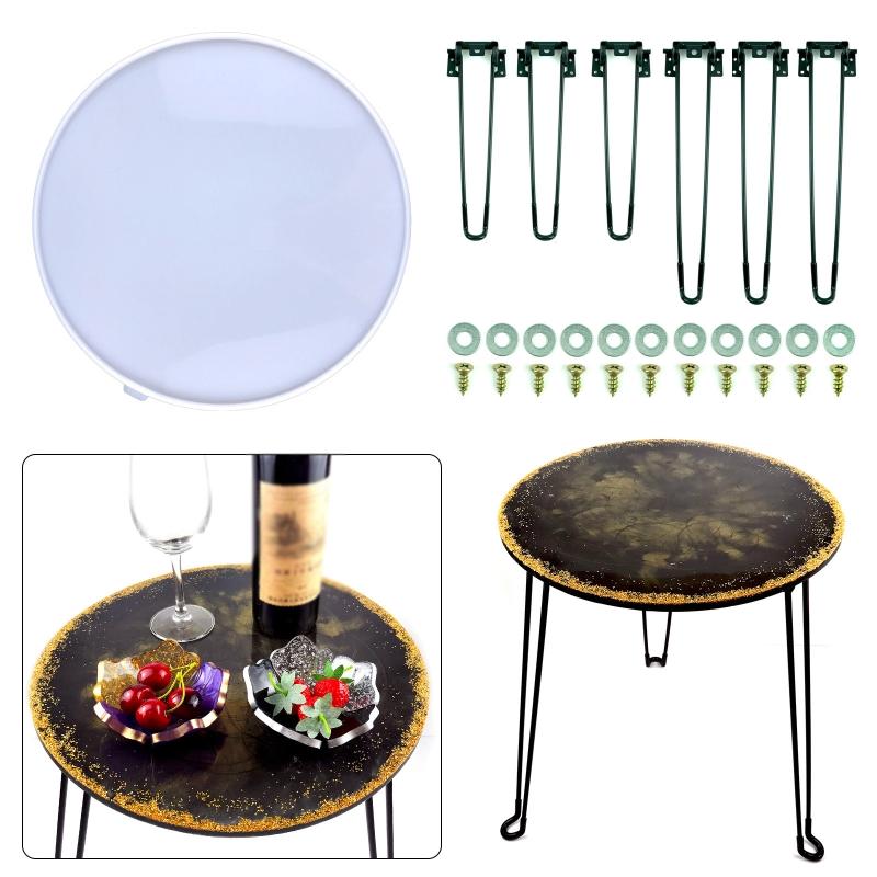 Diy Crystal Epoxy Mold Large Stool Desktop Epoxy Mold with Trapezoid Shaped Foot Desktop Epoxy Mold for DIY Crafts