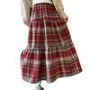 Vintage Plaid Wool A-line Skirt for Women - High Waist, Mid-Length, Autumn/Winter 2025 Collection