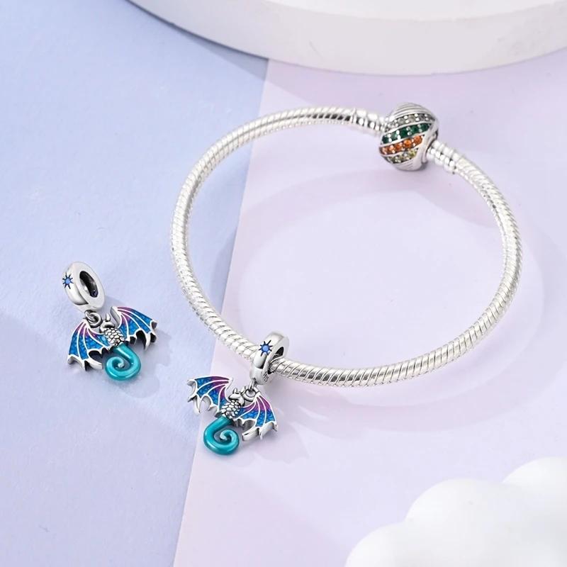 Original Charmscopper Fantasy Flying Dragon Beads Fit Charms Platabracelets For Women Jewelry Making Diy Fine Gifts