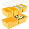 Silicone Freezer Tray With Lid-Soup Freezer Container molds-Large Ice Cube Tray Set Makes 1-Cup & 2-Cup Portions Cubes