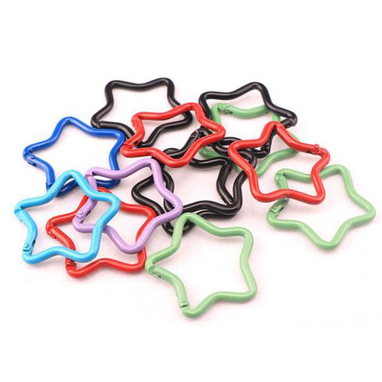 10Pcs Multicolor Pentagram Star Carabiner Buckle Aluminum Alloy Carabiner Hook Clips DIY Accessories for Keychain Buckle for Camping Hiking