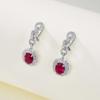 Zhou Hengfu Schmuck S925 Sterling Silber Rubin Ohrringe - Funkelnder Luxus Mode für Damen