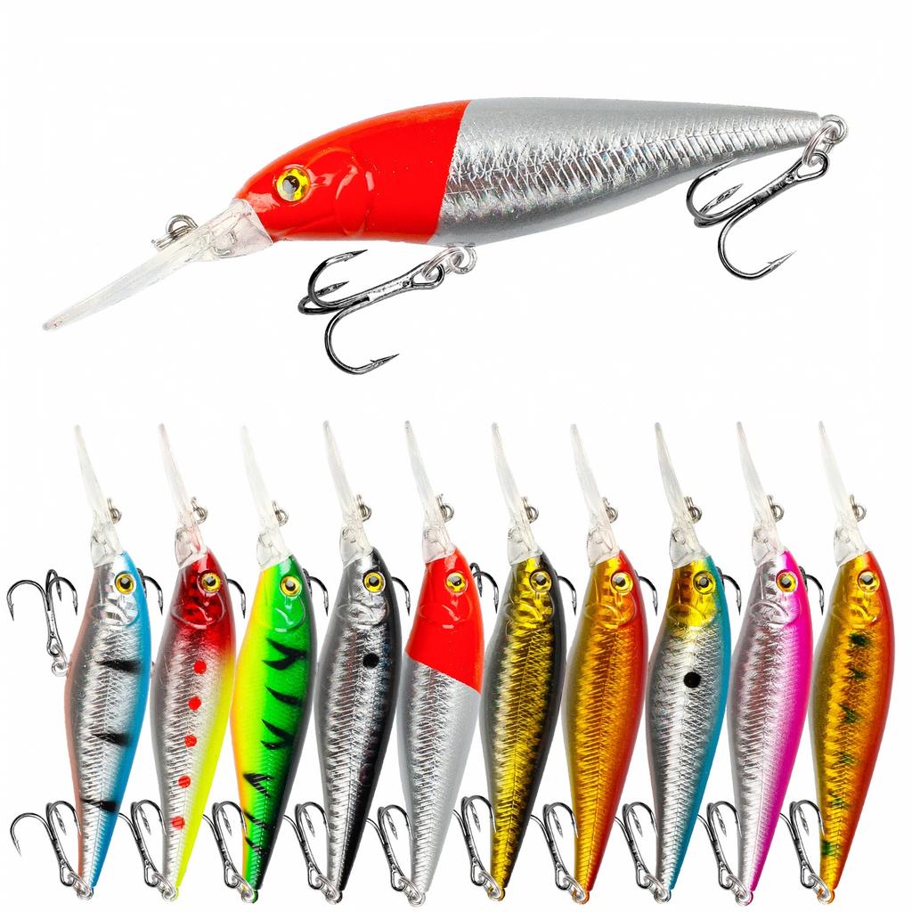 Floating Fishing, 10 Colors Realistic Hard Plastic Set for Fishing