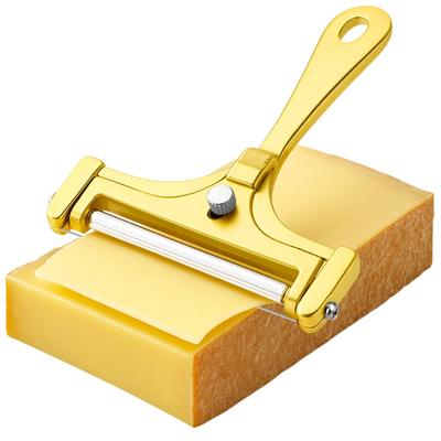 Stainless Steel Filament Cheese Adjustable Thickness Butter Cheese Cheese Kitchen Gadget X X Cutter, Shaver, Cutter, (Polished Gold, 14.6 11.8 1.2 Cm)
