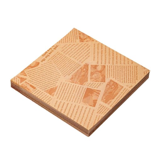GOODCHI Wax Paper Wrapping Sheets, 18*18cm, 100 Sheets, for Tempura, Fried Food, Wrapping Supplies, Bouquet Wrapping, Gifts, Baking Paper