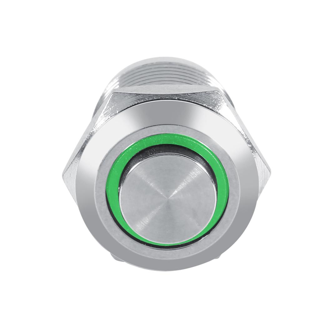 12mm Circle LED Waterproof Metal Momentary Push Button Switch High Flush 4 Pin 1NO