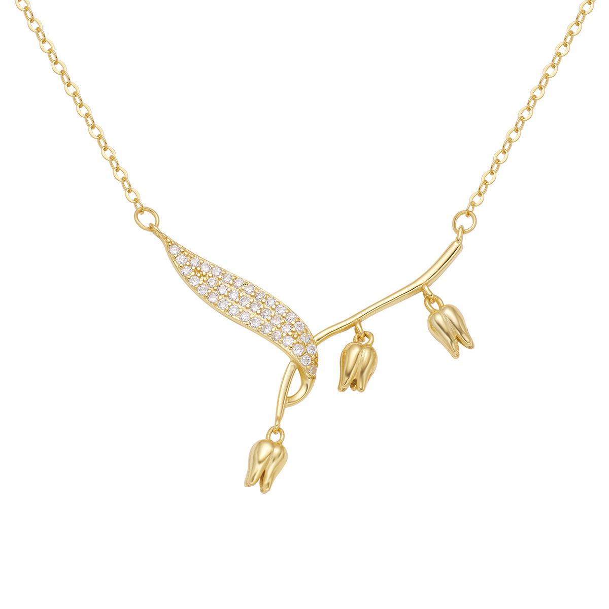 

Серебряное ожерелье S925 с изображением ландыша, женское, легкое, роскошное, модное, с цветочным принтом, цепочка на ключицу, лето 925 Silver