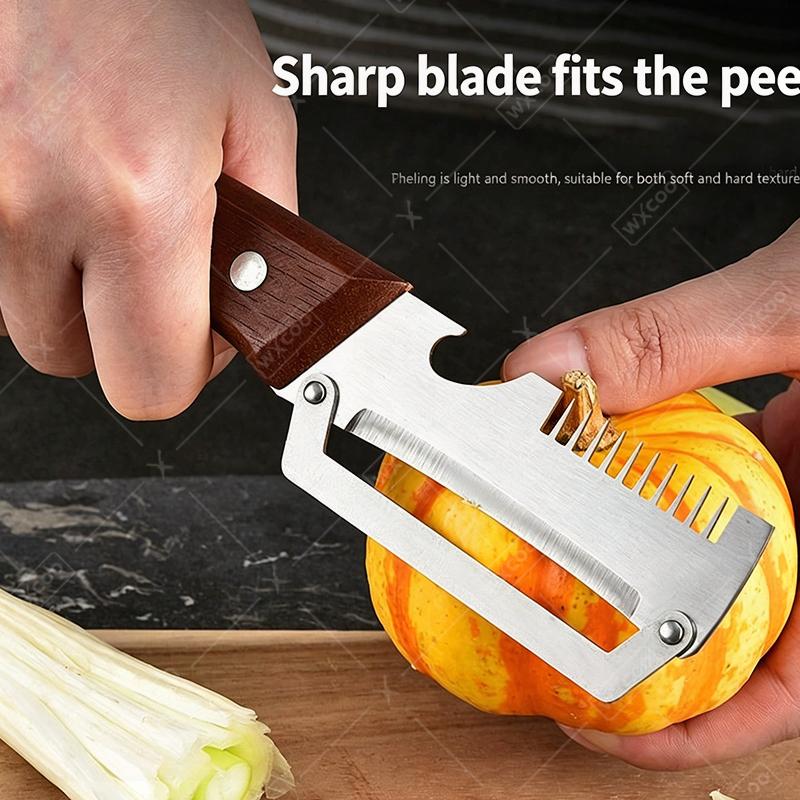 WXCOO MultiFunction Peeler Kitchen Stainless Steel Vegetable Peeler Fruit Knife 2-in-1 Bottle Opener Kitchen-Specific Peeler