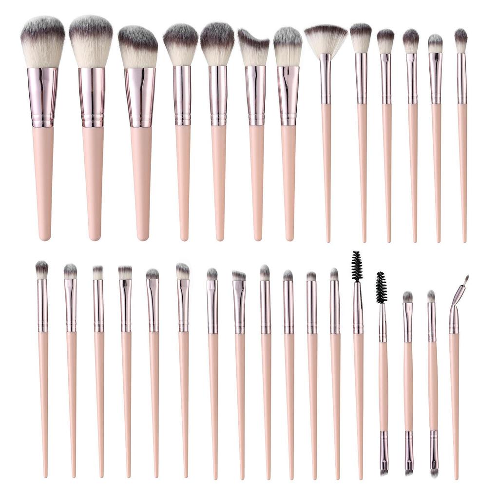 Pink 64-Piece Makeup Brush & Beauty Sponge Set – Complete Eyeshadow & Powder Tools