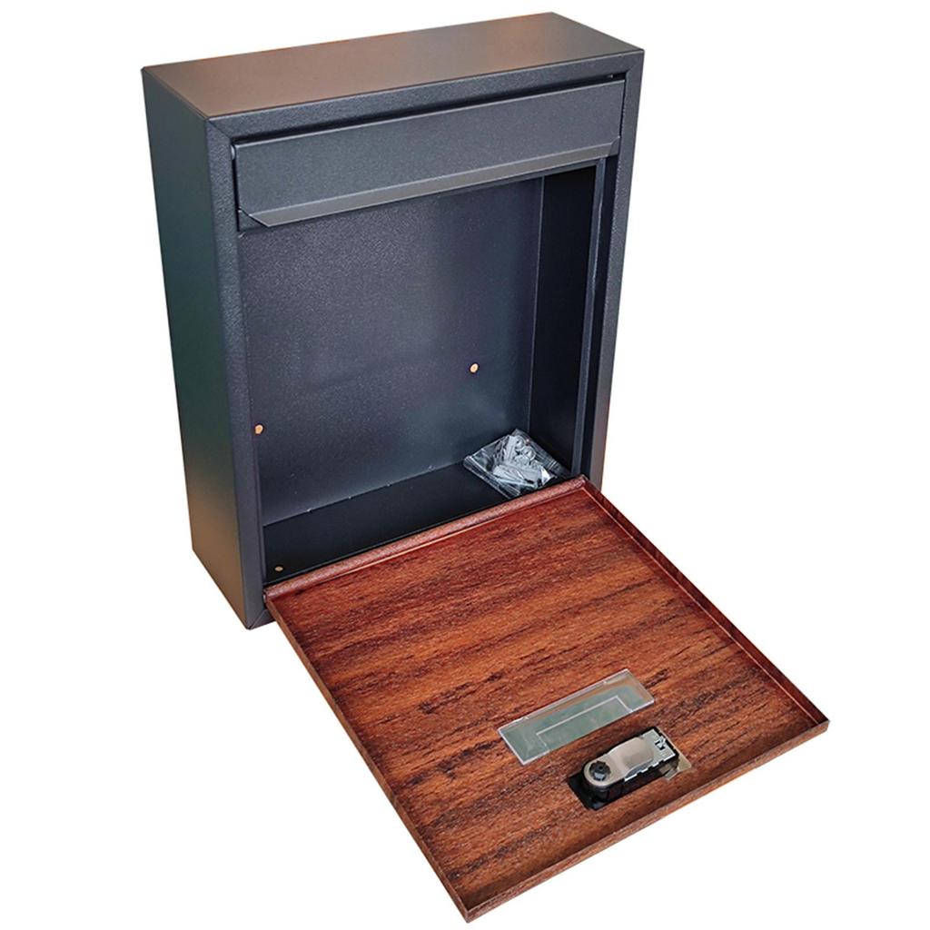Wall Mounted Mailbox Lockable Looking Mailbox Large Capacity External Post Box for Newspapers Gate Paper Magazines Outdoor